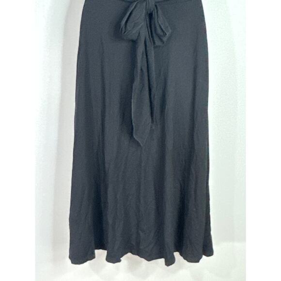 Reformation August Midi Dress Black Scoop Neck Pocket Tie Back Stretch Size XS - Picture 8 of 10